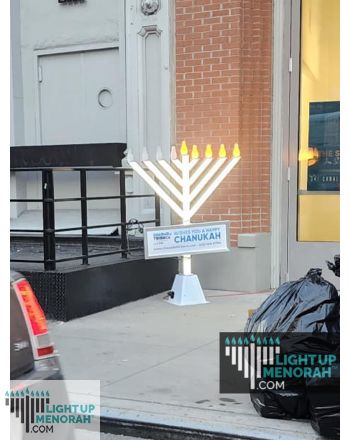 Light up the night with this 4 ft LED Light Up Menorah